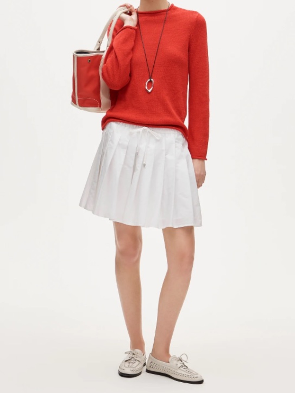 J crew Drawstring pleated mini skirt in cotton poplin
